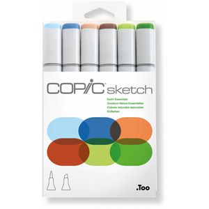 COPIC Layoutmarker Sketch Set Earth Essentials, farbig sortiert, 6 Stück