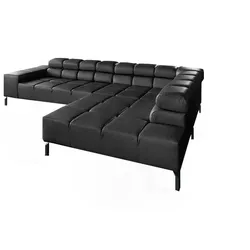 ECKSOFA NELSON Schwarz Leder