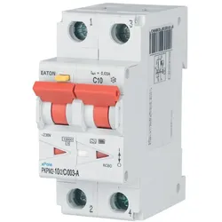 Eaton 108109 FI/LS Kombination, 10 A, 30 mA, LS-Charakteristik: C, 2p, FI-Charakteristik: A PKPM2-10/2/C/003-A