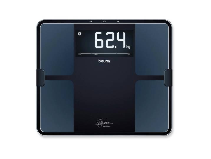 Beurer Körperanalysewaage, Schwarz, 4.1x34.7x40.6 cm, Europäischer Sicherheitsstandard, 4 Sensoren, LCD-Display, automatische Benutzererkennung, hohe Tragkraft, Bluetooth-Funktion, Daten mit Gesundheits-App synchronisierbar, Freizeit & Co, Wellness & Gesundheit, Gesundheit