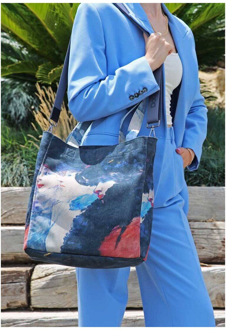 Umhängetasche DOGO "Tag Bag Tragetasche Supper Damen Schultertasche", Damen, Gr. onesize, bunt (schwarz), Taschen Umhängetasche, Handgefertigt
