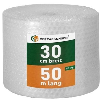 BB-Verpackungen GmbH 3 x Luftpolsterfolie (0,3 x 50 m) Knallfolie Noppenfolie Polsterfolie 2-lagig 60 my Umzug BB-Verpackungen
