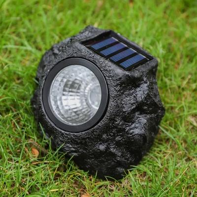 Uplifted Finds Solar Simulation Stone Spotlight   Waterproof Outdoor Garden Rock Light For Lawn & Landscape warm White