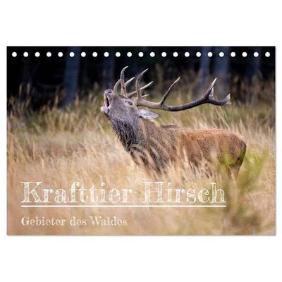 Krafttier Hirsch (Tischkalender 2027 DIN A5 quer), CALVENDO Monatskalender