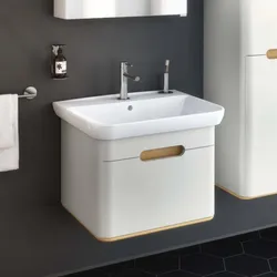 VitrA Sento Waschtisch-Möbel-Set 65985 63x48,5x52cm, 1 Vollauszug, hellgrau matt, Dekor