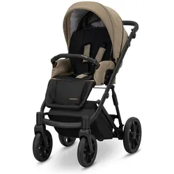 Kunert, Kinderwagen, Ivento 3in1 Kinderwagen in Braun mit schwarzem Rahmen und Zubehör