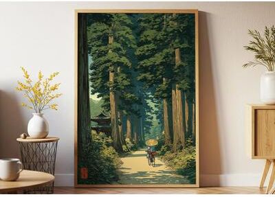 Inspire Select Ancient Pine Tree Canvas Wall Art Japanese Zen Nature Poster For Calm Home Decor tl1753 11.8 X 17.7 In no Frame