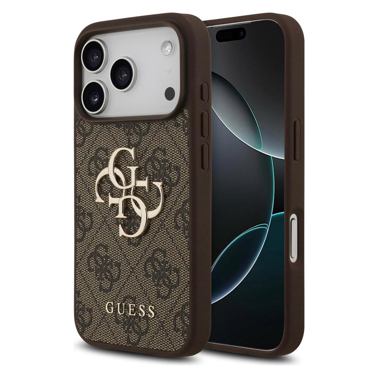Guess - Hardcase 4G Big Logo (GUHCP17L4GMGBR) - iPhone 17 Pro - Brown (Apple iPhone 17 Pro) (GUHCP17L4GMGBR)
