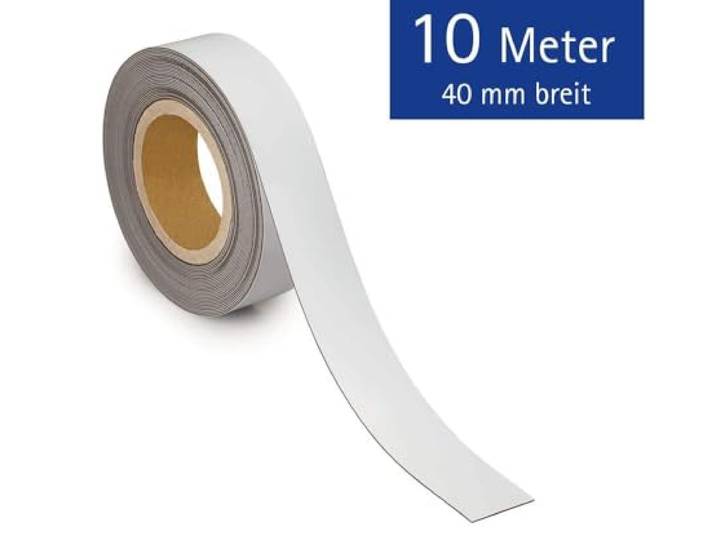 MAUL magnetisch etiketband beschrijf- en wisbaar, 10mtx40mm, wit
