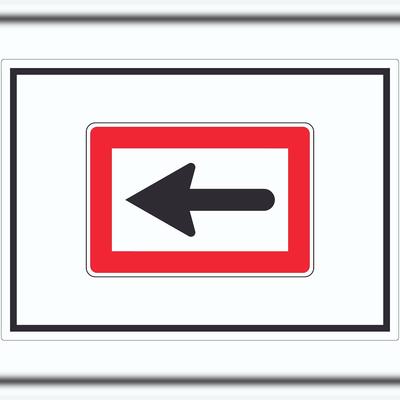 HB-Druck In Pfeilrichtung fahren links Symbol A5 (148x210mm)