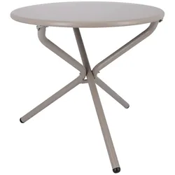 Gartenbeistelltisch Tris aus Aluminium, modern, rund, taupe – ideal für Outdoor-Nutzung