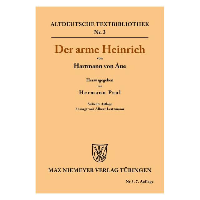 De Gruyter Der arme Heinrich (Deutsch, Softcover, Hartmann von Aue) (55843421)