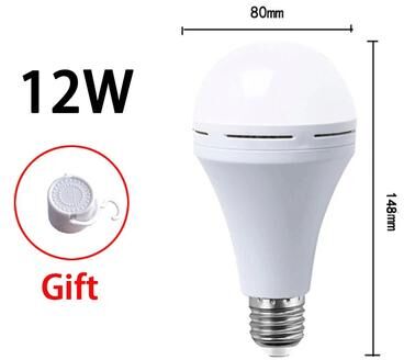 Inspire Select E27 Rechargeable Emergency LED Light Bulb Portable Backup Camping Lamp With Battery 12w white Light