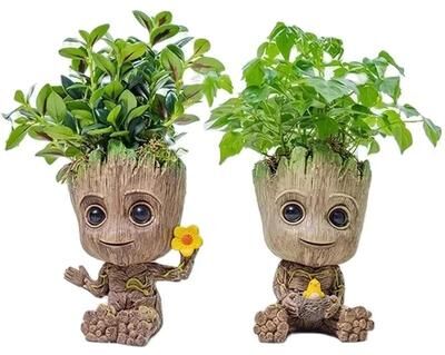 Inspired Finds Mini Cartoon Groot Figurine 2 In Tree Man Desk Ornament For Home & Office Decor mini i