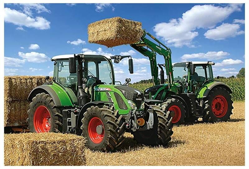 Schmidt Puzzles - Fendt 724 Vario, Fendt 716 Vario avec chargeur frontal Fendt Cargo 4x85, 100 pcs
