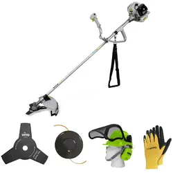 vitoGARDEN Motorsense mit Verbrennungsmotor 43Cm3 EKO + Gehörschutz + Schutzhandschuhe VITO