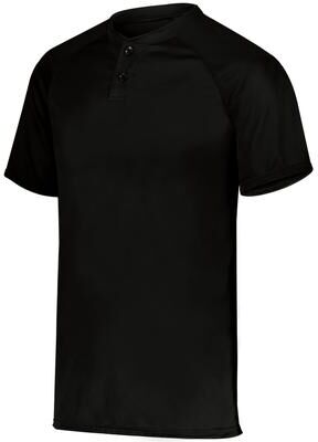 Augusta Sportswear AG1565 Athletic Attain Wicking Two-Button Baseball Jersey T-Shirt in Black size 3XL   Polyester 1565