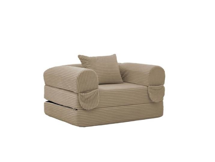 Canapé-lit une place canapé convertible multifonctionnel lit pliable marron