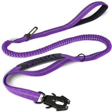 Multisell Products Hub Heavy Duty Reflective Shock Absorbing Bungee Dog Leash With Car Seatbelt For Large Dogs purple