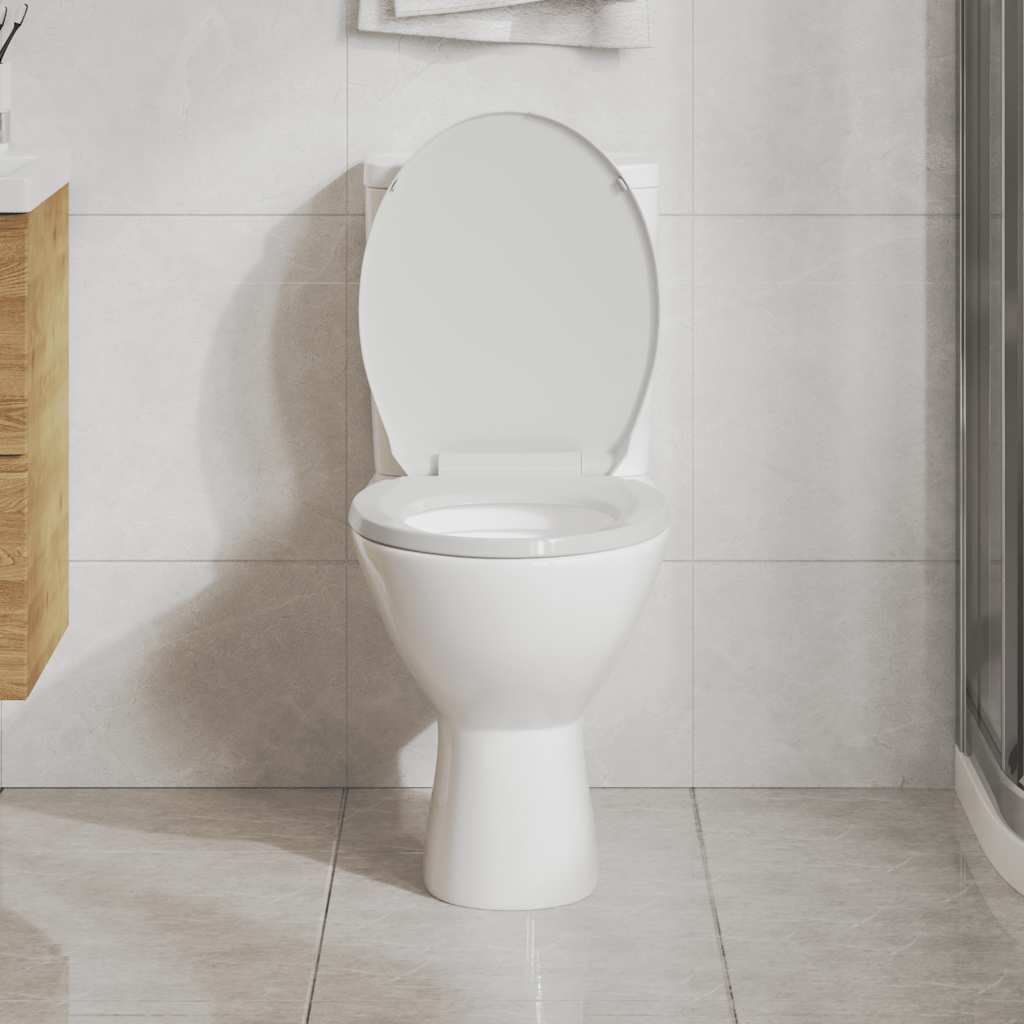 vidaXL Abattant WC à fermeture en douceur Blanc Ovale