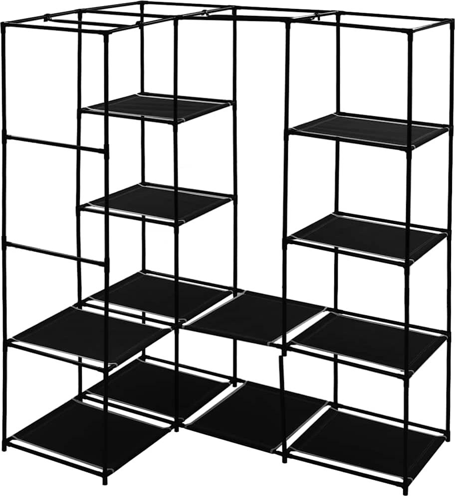 vidaXL Armario de esquina negro 130x87x169 cm Negro