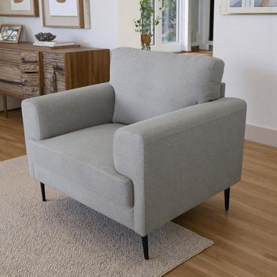 "41"" Linen Accent Chair with Metal Legs and Pocket Coil Seat Cushions and Loose Back Cushions"