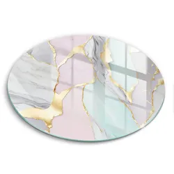 GLASPLATTE Ø 40 cm Pastell Marmor Muster