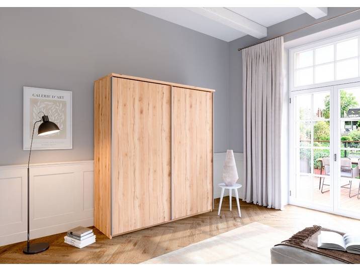 Schwebetürenschrank PRIESS Arnsberg , braun (astkernbuche), B:187cm H:211cm T:64,5cm, Holzwerkstoff, Schränke, Schwebetürenschrank