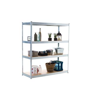 Décoshop26 - Verzinktes Schwerlast-Metallregal 4 Ebenen grau 160x60x180cm ETA10075