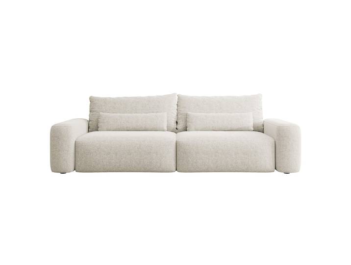 Dreisitziges ausklappbares Sofa Carnos, cremefarben, hydrophober
