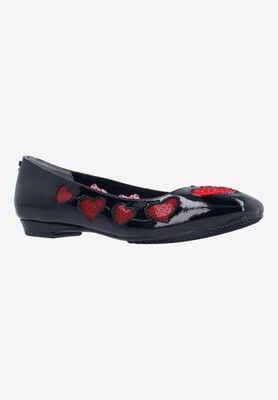 Women's True Love Casual Flat by J. Renee in Black Red (Size 7 1/2 M)