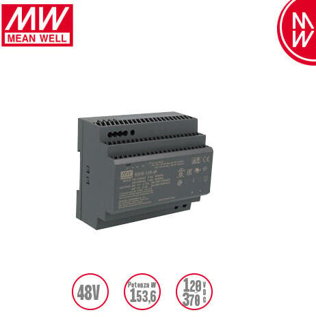 HIKVISION MeanWell HDR-150-48. Alimentatore su guida DIN 150W 48Vdc 3.2A