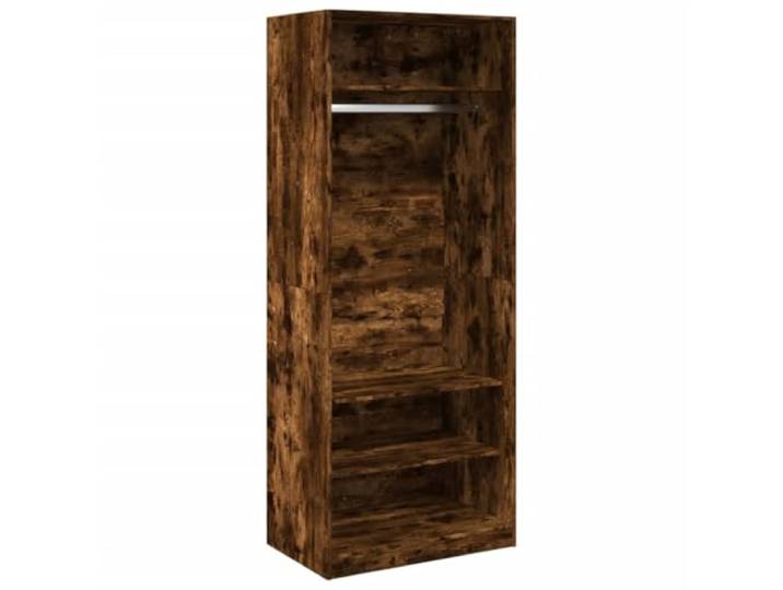 smnyxs Kleiderschrank, Raucheiche, 80 x 50 x 200 cm, Holz Kleiderstange, Regal, Aufbewahrung von Kleidung und Taschen, minimalistisches Design, Wandbefestigung im Lieferumfang
