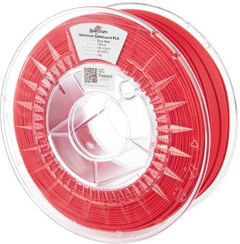 Spectrum Filaments 81559 Safeguard PLA Filament PLA antibakteriell 1.75mm 1000g true red, Rot 1St.