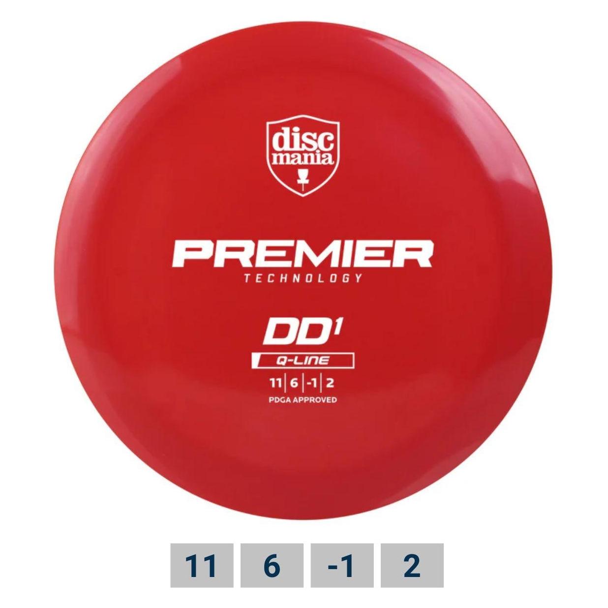 Discmania Discgolf-Distance-Driver Q-LINE PREMIER DD1 Rot 11/6/-1/2 (72794165)
