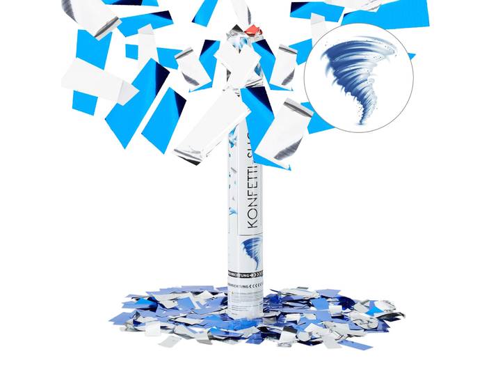 Party Popper 40cm blau-silber Hellblau-Silber