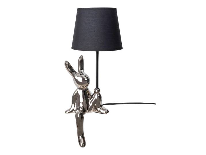 Näve Tischleuchte Helge, Schwarz, Tierform, 45 cm, Zugschalter, Lampen & Leuchten, Innenbeleuchtung, Tischlampen, Tischlampen