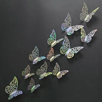 Inspire Essentials Butterfly Mirror Wall Stickers 3D Decorative Wall Decor Set 11