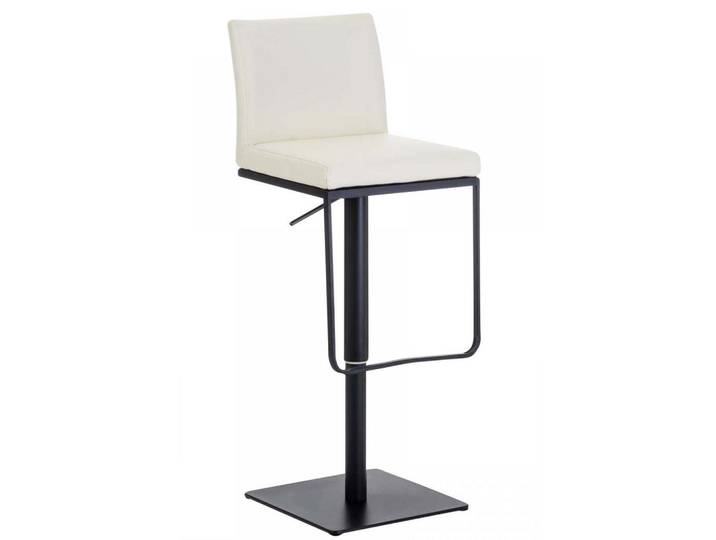 CLP Barhocker Lederlook Creme, Metall, 42x86x44 cm, Esszimmer, Barmöbel, Barhocker