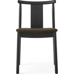 Merkur Stuhl dunkelbraun schwarze Eiche mit gepolstertem Sitz