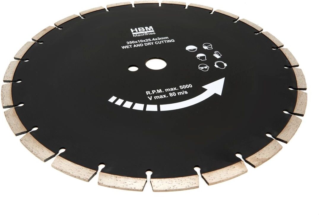 Lama di diamante HBM da 350 mm per la macchina da taglio professionale HBM da 350 mm - 2300W