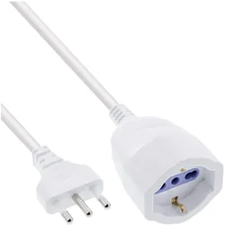 INLINE Strom-Verlängerung Schutzkontakt ITALIEN Stecker L / Buchse F, 3m