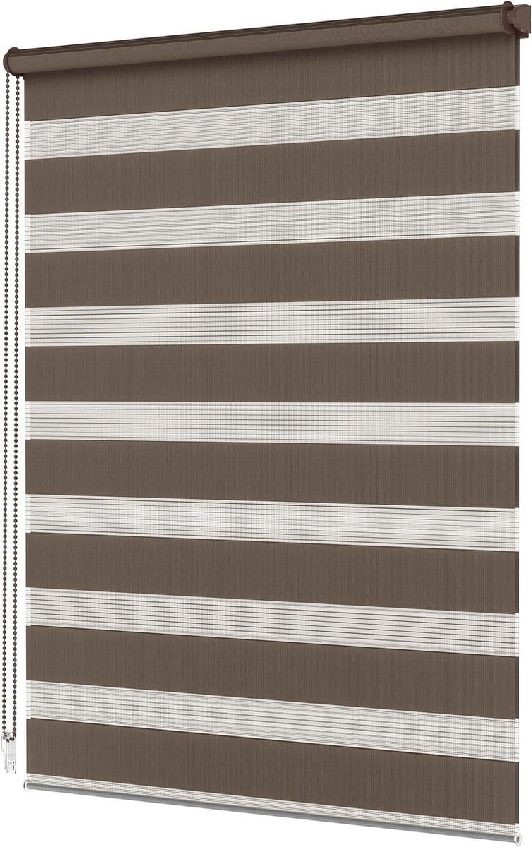 Dubbel Rolgordijn Duo Gordijn Donkerbruin 95 x 150 cm