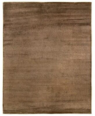 Exquisite Rugs Mosaic hand-knotted Bamboo Silk Brown/Silk Area Rug