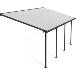 Palram Canopia Feria Terrassenüberdachung anthrazit doppelverglast 610x295x260-305 in cm (LxBxH)