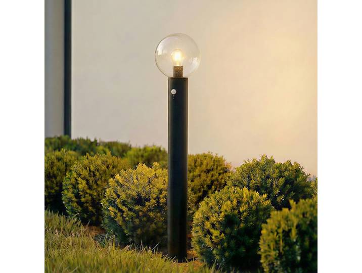 Bornes lumineuses Dangan, hauteur 90 cm, verre, métal, capteur, transparent - Lindby - Terrasse - Moderne - À ampoule unique