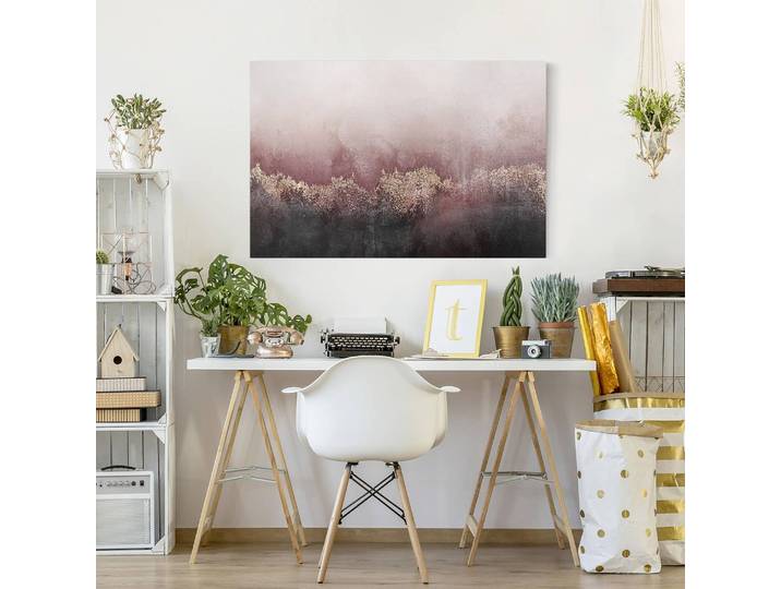 Impression sur toile Crépuscule doré II Matériau : Matière plastique Type de matière synthétique : Polyéthylène Rose foncé 120cm