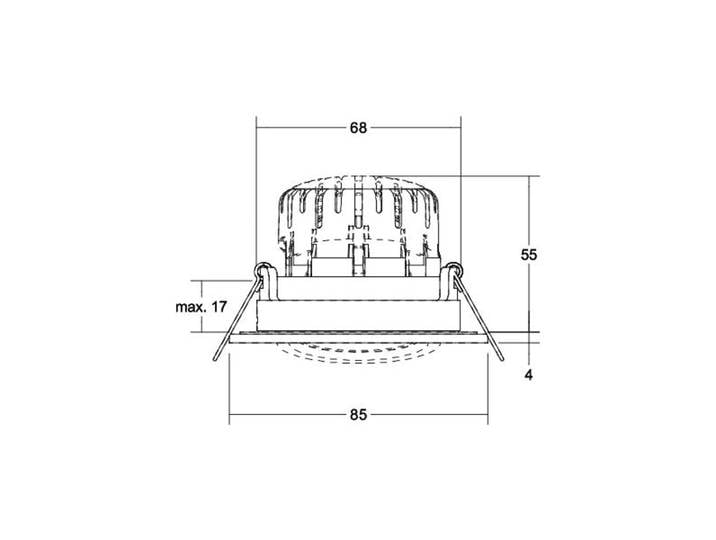 BRUMBERG BB23 Einbau IP65 RC Treiber eckig schwarz BB23, dimmbar, schwarz, für Badezimmer, Aluminium, Downlights
