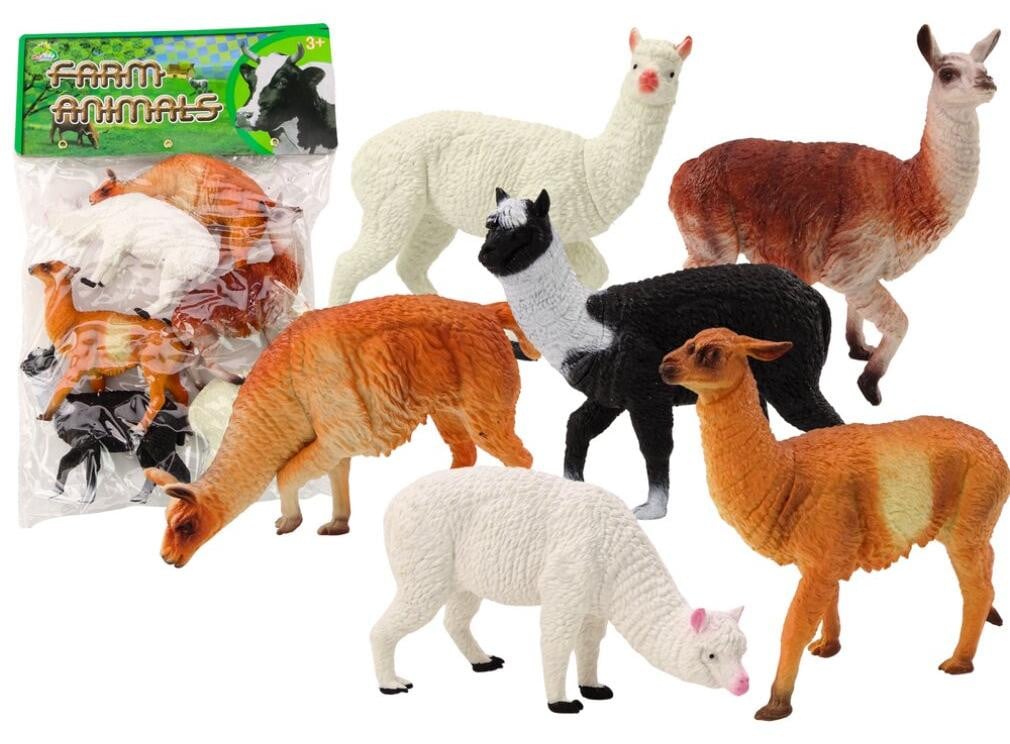 Leantoys Set Alpaca Lama boerderijsetfiguren 6-delig, Mengen