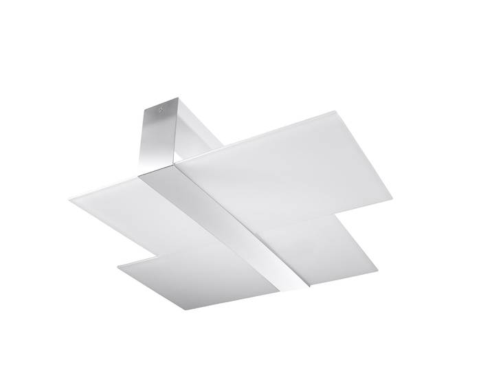 Plafonnier MASSIMO chrom 2xE27 15W acier/verre 11x50x65cm Sollux Lighting